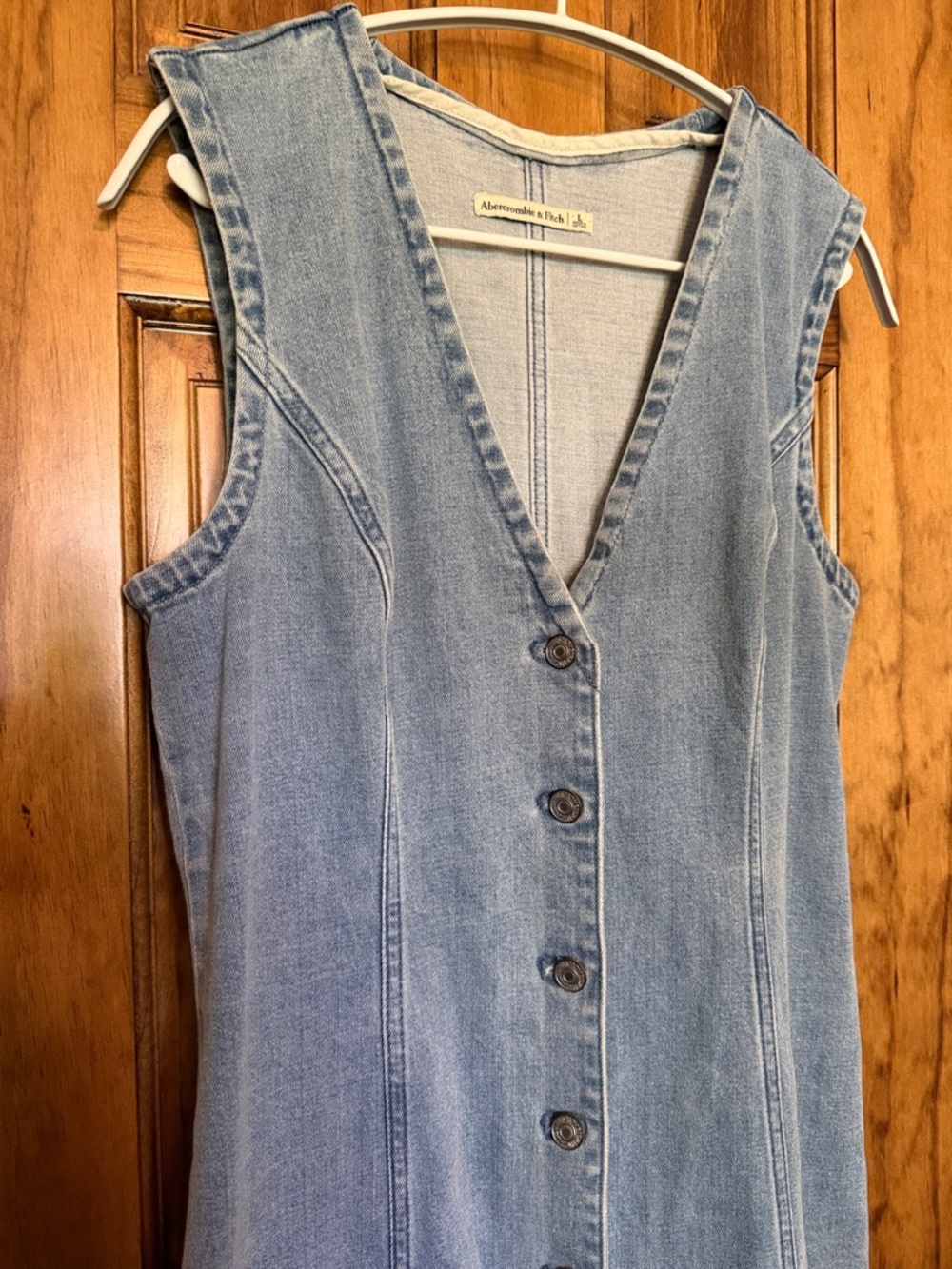 Abercrombie & Fitch Light Blue Denim Button-Front Women's Dress